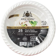 IDEAL DINING PLASTIC BOWL 12oz 25CT (ITEM NUMBER: 11800)