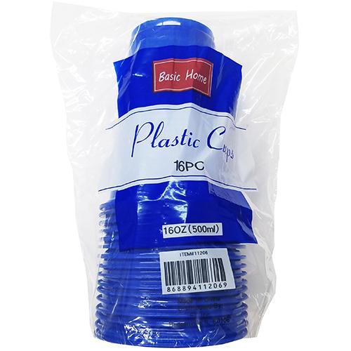 PLASTIC CUPS-16oz/BLUE 16CT(ITEM NUMBER: 12002)