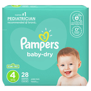 PAMPERS BABY DRY DIAPERS SIZE4 28CT (ITEM NUMBER: 12009)