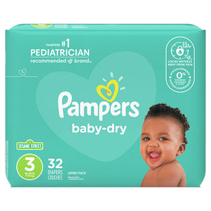 PAMPERS BABY DRY DIAPERS SIZE3 32CT (ITEM NUMBER: 12010)