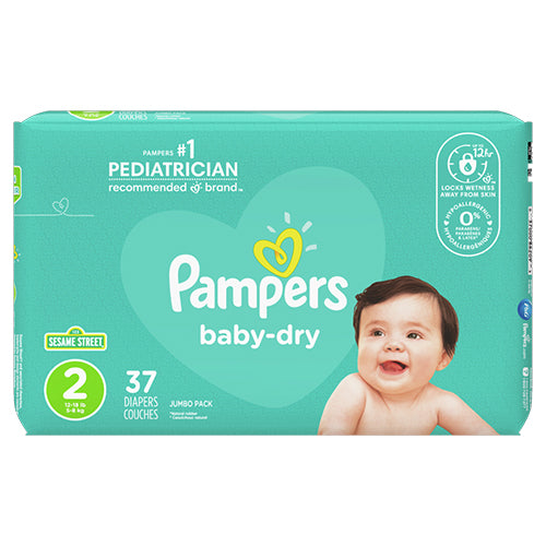 PAMPERS BABY DRY DIAPERS SIZE2 37CT (ITEM NUMBER:12017)