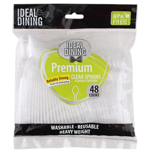 IDEAL DINING #36023 CLEAR PLASTIC SPOON 48CT (ITEM NUMBER: 12197)