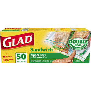 GLAD #57263 SANDWICH SIZE-50CT SEALS TIGHT (ITEM NUMBER: 12231)