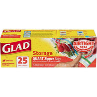 GLAD #55052 QT.ZIPPER FOOD STORAGE-25CT (ITEM NUMBER: 12240)