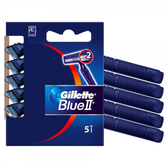 GILLETTE 5PK BLUE II BLISTER PACK (ITEM NUMBER: 12409)