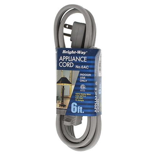 EXTENSION CORD-GRAY 6FT #6AC (ITEM NUMBER:12461)
