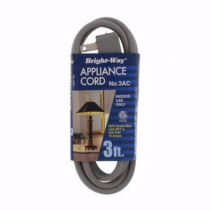 EXTENSION CORD-GRAY 3FT #3AC (ITEM NUMBER:12463)