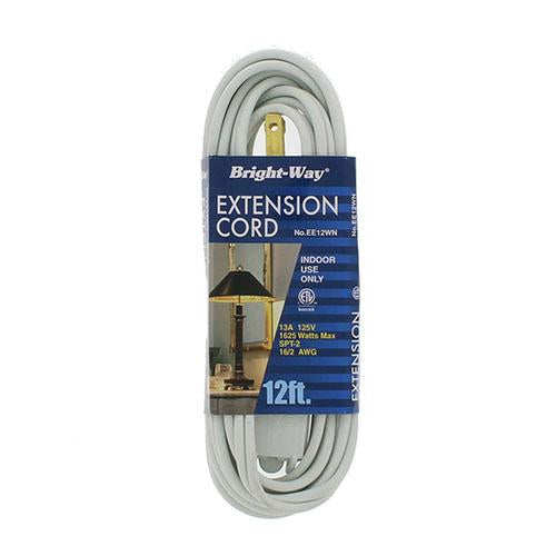 EXTENSION CORD-WHITE 12FT #EE12W (ITEM NUMBER:12470)