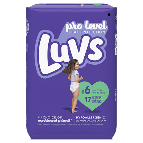 LUV LEAK PROTECT DIAPERS SIZE6 17CT (ITEM NUMBER: 12963)