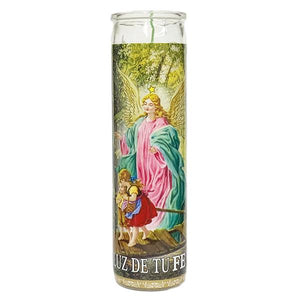 RELIGIOUS CANDLE 8" ANGEL DE LA GUARDA (ITEM NUMBER:13774)