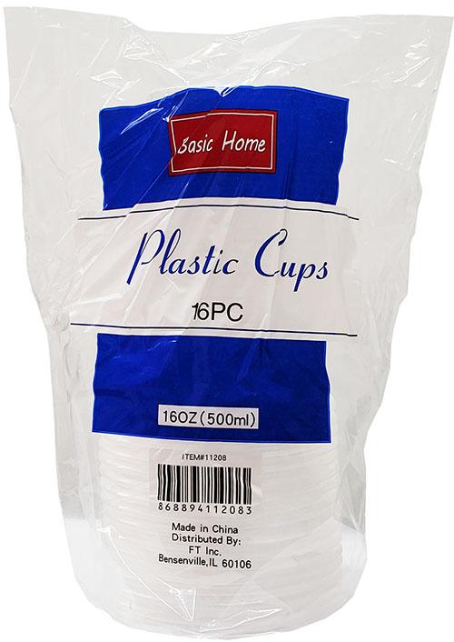 PLASTIC CUPS-16oz/CLEAR 16CT(ITEM NUMBER: 12000)
