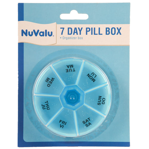 NUVALU PILL BOX 7DAYS ASST CLRS (ITEM NUMBER: 40008)