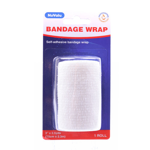 NUVALU BANDAGE COHESIVE 3IN X 2.5YDS WHITE (ITEM NUMBER: 40023)