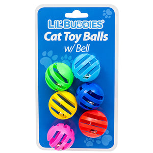LIL' BUDDIES CAT TOY BALL W/BELL 6PC (ITEM NUMBER: 30020)