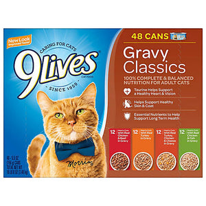 9 LIVES CAT CAN FOOD 5.5oz GRAVY CLASSICS (ITEM NUMBER: 39011)