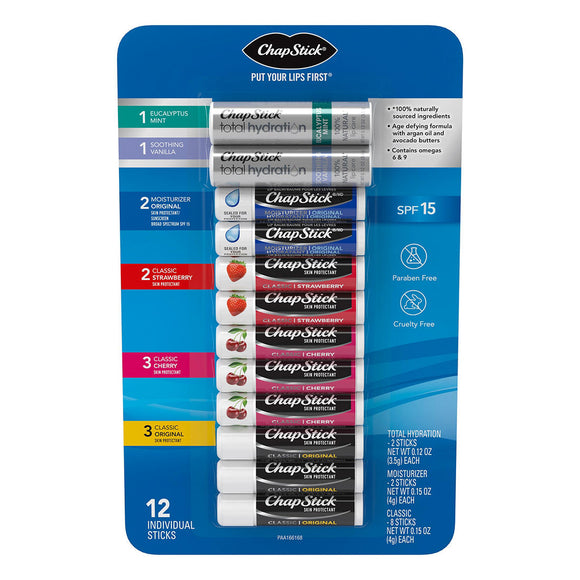 CHAPSTICK 12CT VARIETY PACK (ITEM NUMBER:12258)