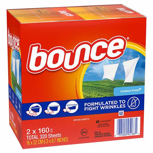 FAB.DRY SHEETS-160CT BOUNCE OUTDOOR FRESH 2PK (ITEM NUMBER:30112)