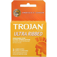 CONDOMS ULTRA RIBBED #TROJAN (ITEM NUMBER:30125)