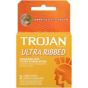 CONDOMS ULTRA RIBBED #TROJAN (ITEM NUMBER:30125)