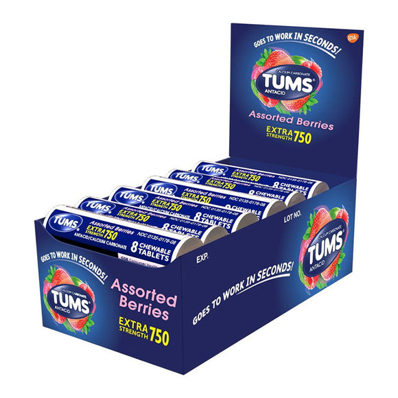TUMS EXTRA STRENGTH 8CT ASSORTED BERRIES (ITEM NUMBER: 49003)
