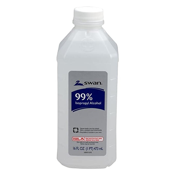 SWAN 99% RUBBING ALCOHOL-CLEAR 16oz (ITEM NUMBER: 11314)