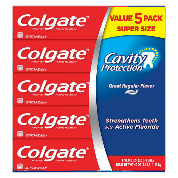 COLGATE TPT 8.2oz 5PK CAVITY PROTECTION 50 IN CASE (ITEM NUMBER: 19004)