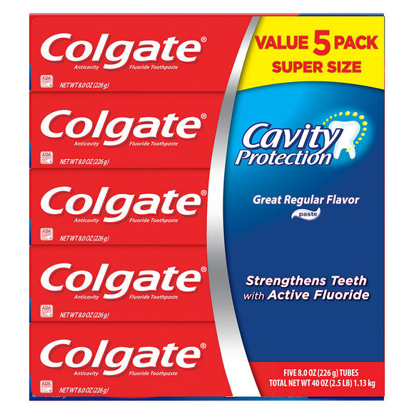 COLGATE TPT 8.2oz 5PK CAVITY PROTECTION 50 IN CASE (ITEM NUMBER: 19004 ...