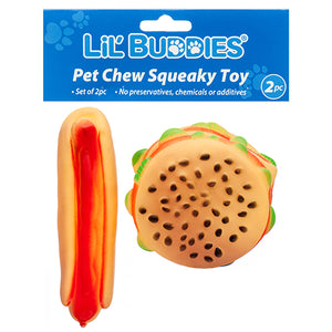 LIL' BUDDIES PET CHEW SQUEAKY TOY 2PC SET (ITEM NUMBER: 30037)