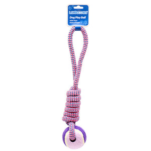 LIL' BUDDIES PET TOY BALL W/ROPE & ASST COLORS (ITEM NUMBER: 30056)