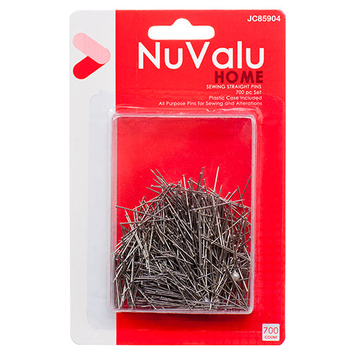 NUVALU SEWING STRAIGHT PINS 700PC W/PLASTIC BOX & BLISTER (ITEM NUMBER: 14053)