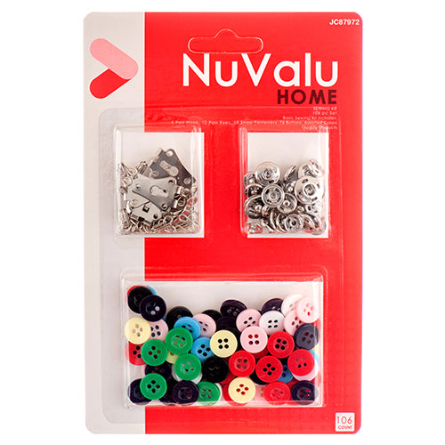 NUVALU SEWING KIT 106 PC W/ BUTTON (ITEM NUMBER: 14083)
