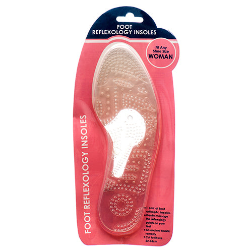 NUVALU FOOT REFLEXOLOGY INSOLES IN DOUBLE BLISTER W/ ASST SIZE (ITEM NUMBER: 40030)