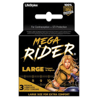 CONTEMPO CONDOMS 3CT MEGA RIDER (ITEM NUMBER: 79003)