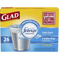 GLAD TRASH BAG 4 GAL 26CT WHITE (ITEM NUMBER: 19006)